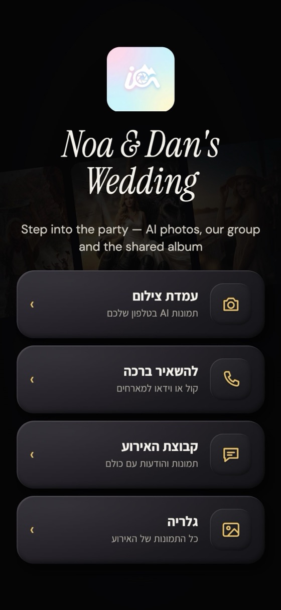 אחרי סריקת ה-QR: האורח בוחר מה לעשות.