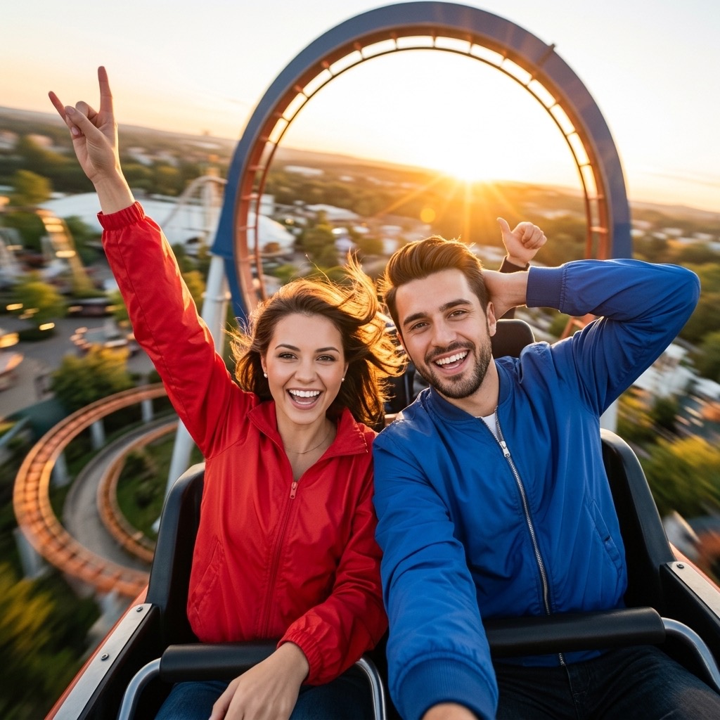Sample 2: couple on a roller coaster