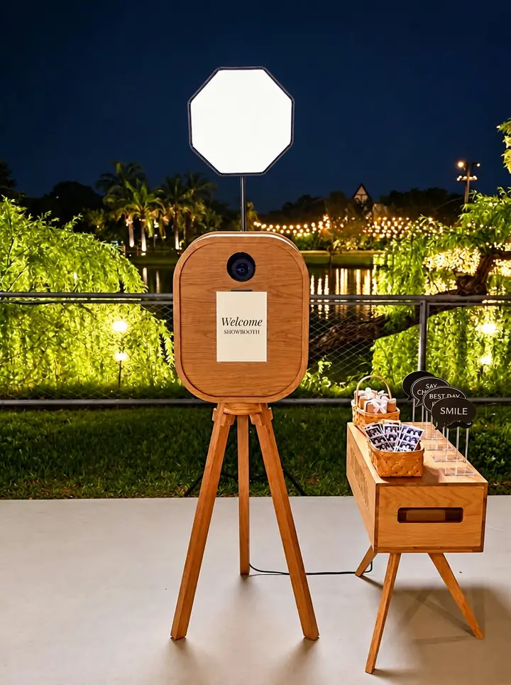 עמדת צילום לאירוע חברה – עמדת SHOWBOOTH מוארת באירוע ערב