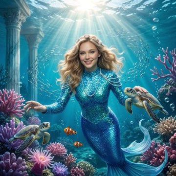 Mermaid Reef — AI photo booth style