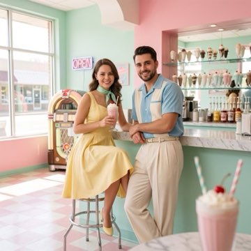 Milkshake Bar — AI photo booth style
