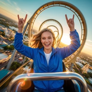 Roller Coaster — AI photo booth style